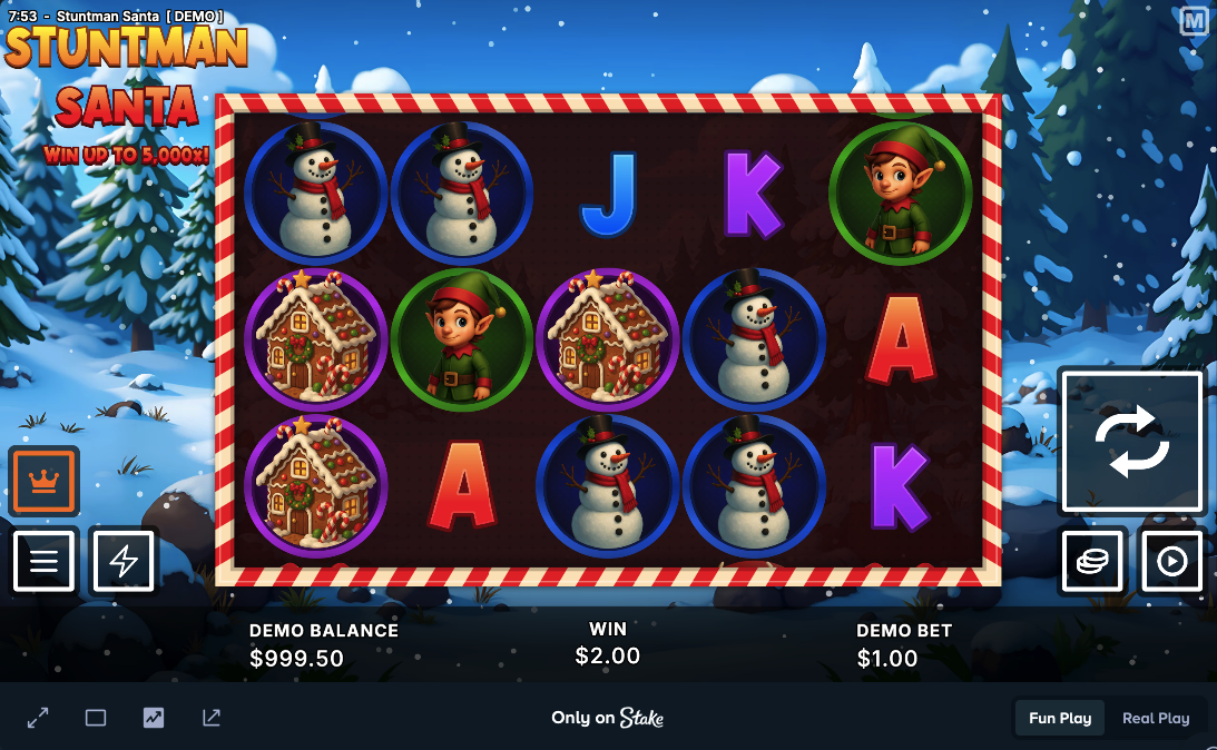 Stuntman Santa on Stake